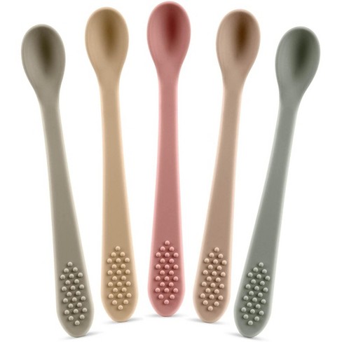 Baby Spoons - Infant Spoons First Stage - Silicone Baby Spoon For Self Feeding - First Stage Baby Feeding Spoon Set Gum Friendly - Bpa Free : Target