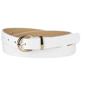 INSPIRE CHIC Women's Alligator Embossed Belts Leather Waist Alloy Pin Buckle Belt - 1 of 4