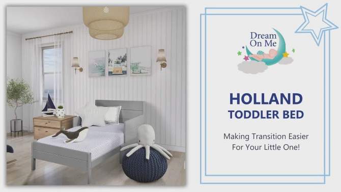 Dream On Me Holland Toddler Bed made with Sustainable New Zealand Pinewood, 2 of 14, play video