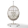 Cleo Outdoor Wicker Patio Hanging Egg Chair with Stand - Crosley - 2 of 4