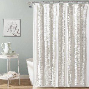 Belle Shower Curtain White - Lush Decor