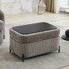 Sapphtopaz Modern Ottoman with Storage Corduroy Upholstered Foot Stool with Flip-Top Lid & Metal Legs End of Bed Bench for Living Room,Bedroom - 4 of 4