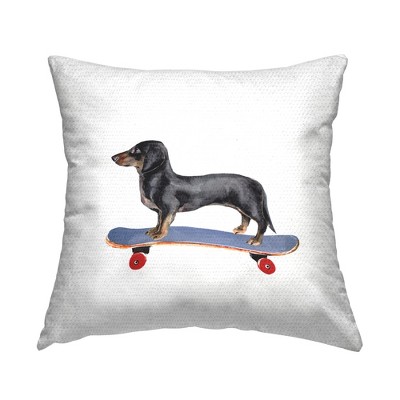 Stupell Industries Dachshund Dog on Skateboard, 18 x 18