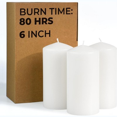 3x6 inch White Pillar Candle Set of 3 - Large Pillar Candles White Perfect for Any Occasion - Long Burning White Candles Unscented
