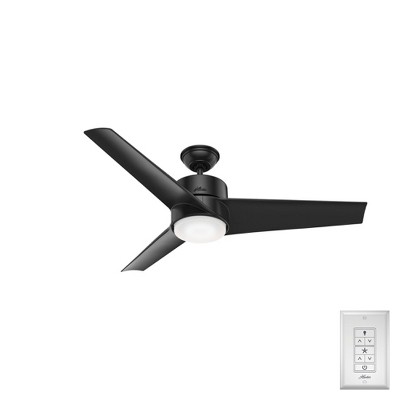 Hunter 54" Havoc Ceiling Fan Matte Black Finish - Modern Design, Integrated LED, Wet Rated, 3 Blades, Wall Control