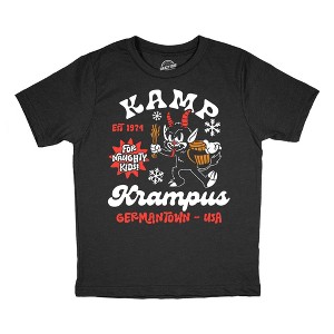 Youth Funny T Shirts Kamp Krampus Sarcastic Christmas Graphic Novelty Tee For Kids - Crazy Dog Youth T Shirt Gift For Christmas - 1 of 4