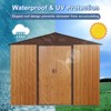 HANPURE 8ft x 6ft Outdoor Metal Storage Shed with Metal foundation, Coffee - 4 of 4