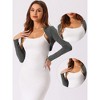 INSPIRE CHIC Women's Elegant Long Sleeve Knit Open Front Crop Bolero Shrug - 2 of 4