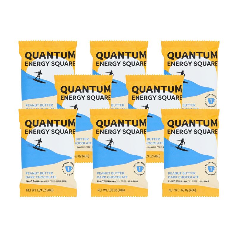 Quantum Energy Squares Peanut Butter Dark Chocolate Energy Bar - 8 bars, 1.69 oz, 1 of 5