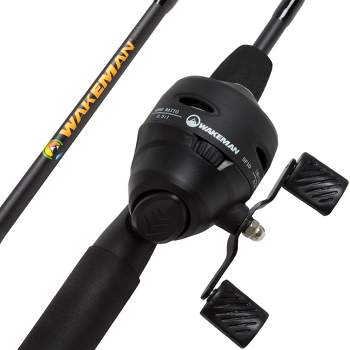 Fiberglass Fishing Rod - Portable Telescopic Pole With Size 20 Spinning  Reel - Fishing Gear For Ponds, Lakes, And Rivers By Wakeman (black) : Target