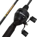 Fishing Pole - 64-Inch Fiberglass and Stainless Steel Rod and Pre-Spooled Reel Combo for Lake, Pond and Stream Casting by Leisure Sports (Black)