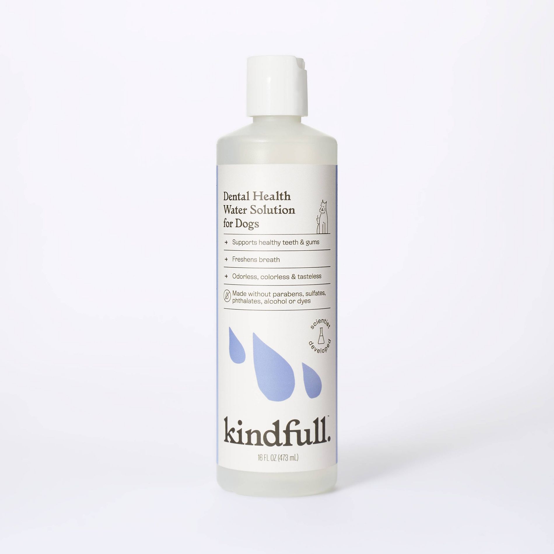 Dental Health Solution for Dogs - 16 fl oz - Kindfull™: Liquid Pet Toothpaste, Oral Care For All Ages