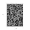 Black Gray And White Paisley Washable Indoor Outdoor Area Rug - 3 of 4