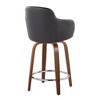 24" Contemporary Fixed-Height Counter Stool with Swivel in Wood and Faux Leather with Round Footrest - Set of 2 - 4 of 4