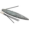 Store Indya Handmade Incense Stick Holder Ash Catcher with Rustic Finish (Grey & Green) - 2 of 4