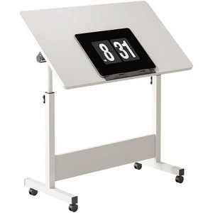 Small Standing Desk,Adjustable Height Desktop,Foldable Stand Up Desk with Wheels Mobile Computer Table,Sit Stand up Desk,for Small Spaces and Offices - 1 of 4