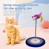 Interactive Cat Scratcher Toy – Spring Mouse with Feather Tail and Sisal Base, Fun Bouncy Exercise & Claw Grinding Play for Indoor Cats & Kittens - 2 of 4