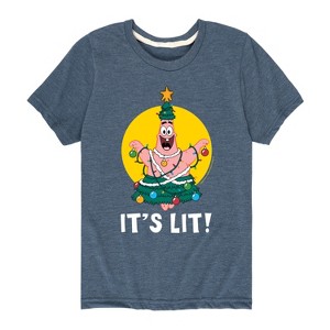 Boys' - SpongeBob SquarePants - Patrick It's Lit Short Sleeve Graphic T-Shirt - 1 of 4