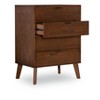 Linon Reid Mid-Century Modern 4 Drawer Wood Chest Dresser Walnut: Veneer Finish, Metal Hardware, Includes Anti-Tip Kit - 3 of 4