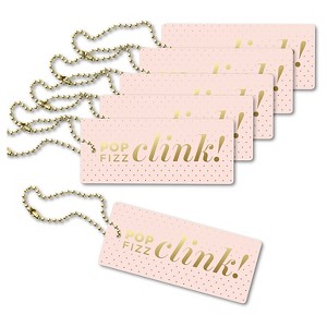 6ct Inklings Paperie Pop Fizz Clink Luxe Tags, Pink