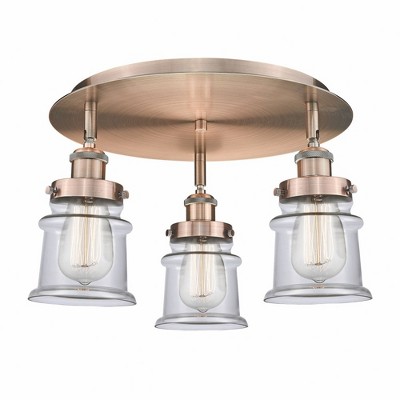 Canton - 3 Light Flush Mount In Industrial Style-9 Inches Tall and 17 Inches Wide