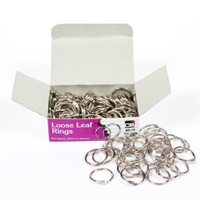 Charles Leonard Loose Leaf Rings with Snap Closure, Nickel Plated, 3/4 Inch Diameter, 100/Box (Case of 2)