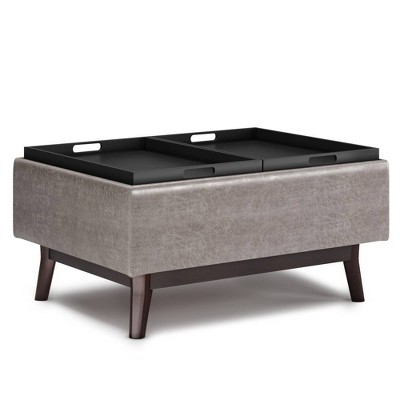 Square ottoman coffee table store with tray