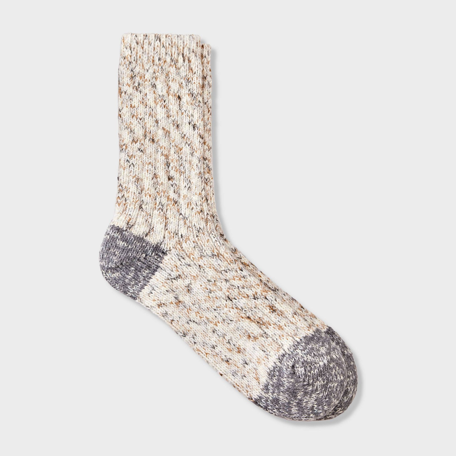 Women's Space Dye Ribbed Super Soft Crew Boot Socks - Auden™ Ivory 4-10