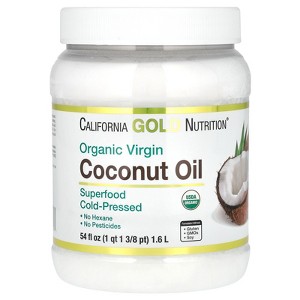 Organic Extra Virgin Coconut Oil by California Gold Nutrition - Use as Cooking Oil or Butter Substitute - Use Externally on Hair & Skin - Vegan - 1 of 3