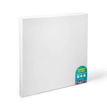 iDIY Stretched Canvas Board 4x4 (12pc) 5/8 - White Blank, Pre