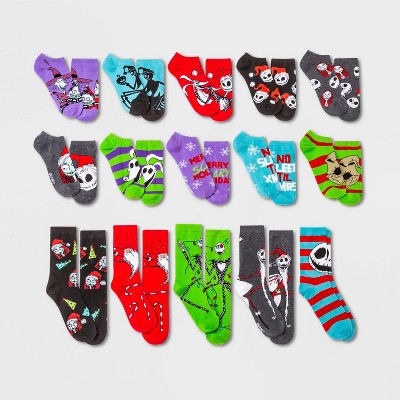 Women's Nightmare Before Christmas 15 Days of Socks Advent Calendar - Assorted Colors 4-10