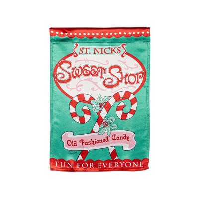 Evergreen Garden Flag Sweet Shop Christmas  Lustre Double Sided Indoor Outdoor Decor 18" x 12.5"