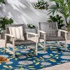 Modern Faux Rattan Club Chair Set of 2, Acacia Wood Indoor Outdoor Patio Lounge, 28" All-Weather Sturdy Seating-3irtyhousy - 3 of 4