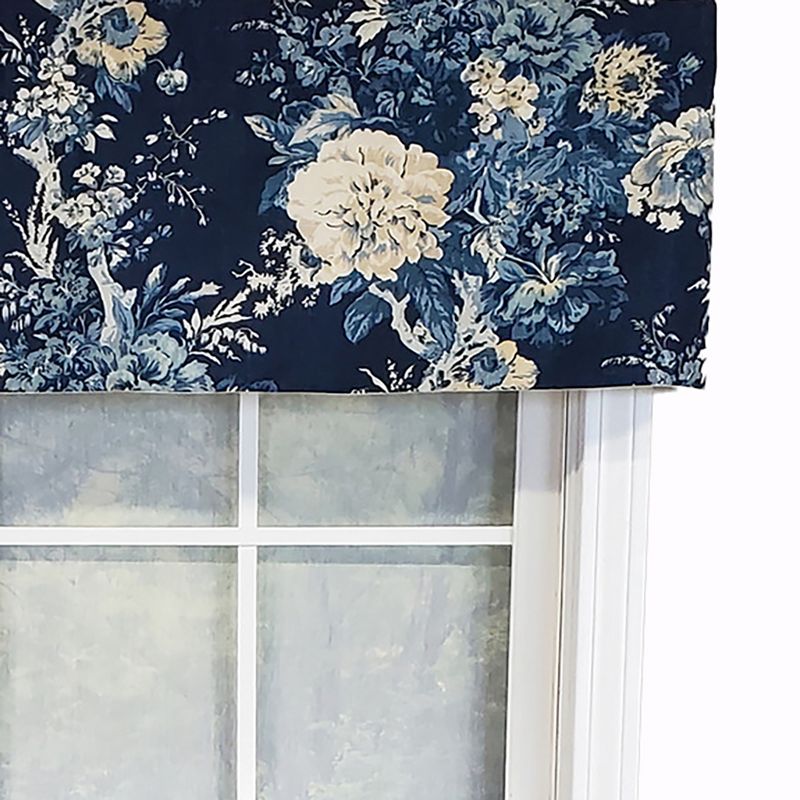 RLF Home Modern Design Classic Midnight Tailored Style Window Valance 50" x 14" Navy, 3 of 5