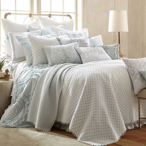 LA Victoria's King Size Quilted Bedcover/Bedsheet 5-Piece Set with 2 Pillow  Covers & 2 Cushion Covers 260x 240cm Plus 45''cm Frill : : Home  & Kitchen