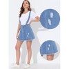 Allegra K Women's Denim A-Line Adjustable Strap Braces Mini Suspender Skirt - 2 of 4