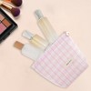 Unique Bargains Lightweight Clutch Plaid Bow Embroidery Makeup Bag 1 Pc - 4 of 4
