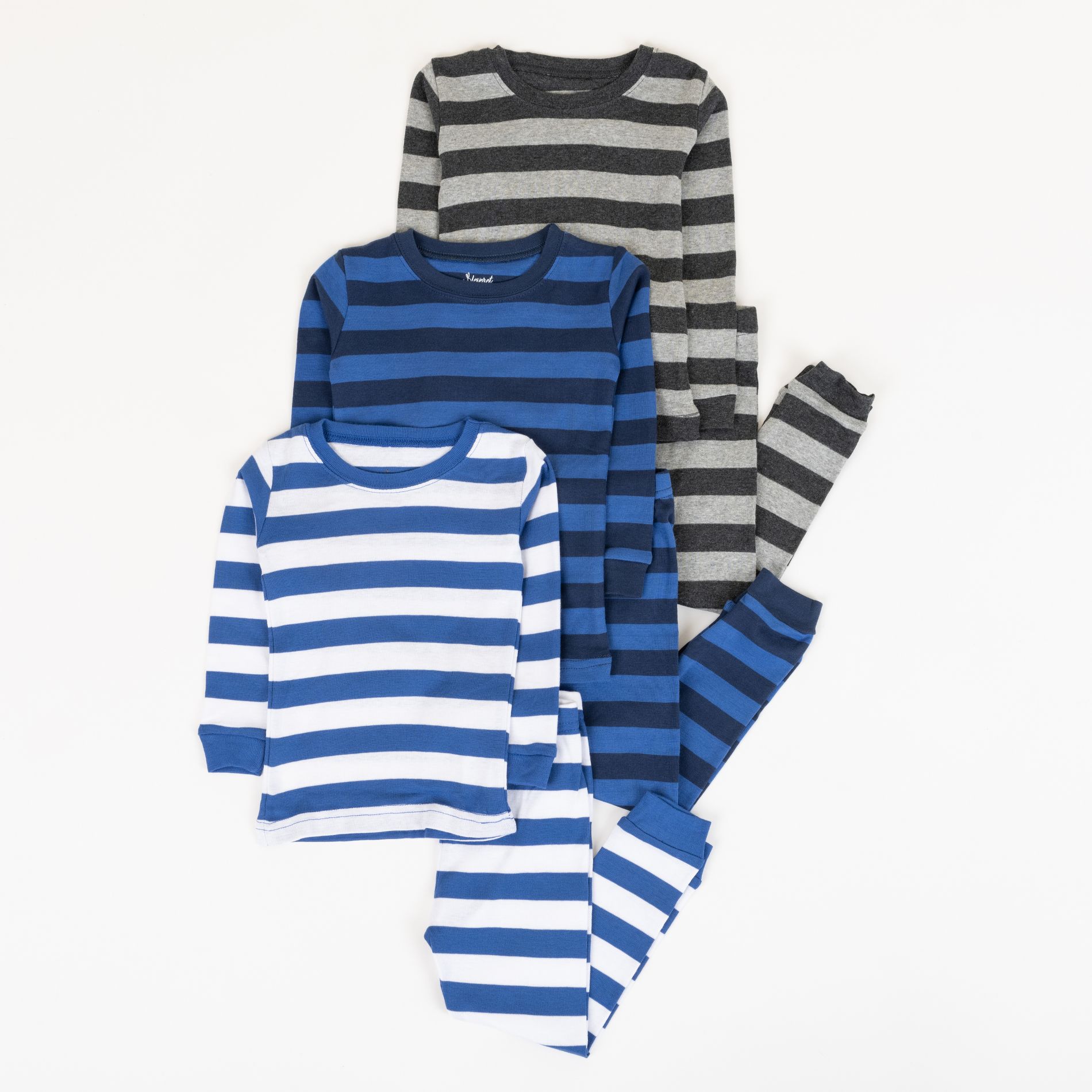 Leveret Boys Cotton 2 Piece Pajamas – 3 Pack – Classic Color Stripe 8 Year