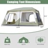 FURNIinspire Camping Tents Large Family Camping Tent With Rainfly And Carry Bag, 10 Person Sun Shelter, Multicolored, 120.07"*167.99"*78.74" - 3 of 4