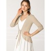 INSPIRE CHIC Women's Tie Front Long Sleeve Crop Ruffle Knit Cardigan Sweaters - 4 of 4