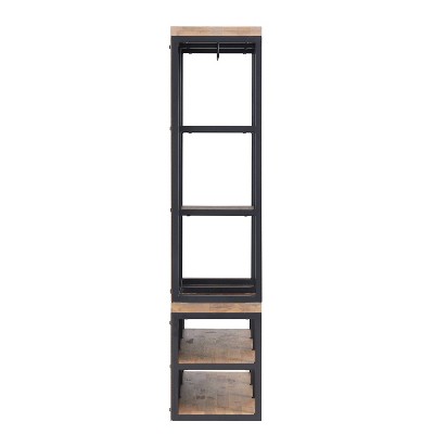 Lloyd 60" Industrial Acacia Wood & Metal Hall Tree with Bench