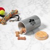 Bone Dry Ceramic Treat Canister - Gray With Black Paw - 4 of 4