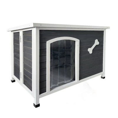 UbMelt Folding Dog House Wooden Dog Kennel Outdoor Use  Waterproof &Durable Dog Cage Easy to Assemble,Gray