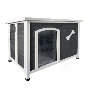UbMelt Folding Dog House Wooden Dog Kennel Outdoor Use  Waterproof &Durable Dog Cage Easy to Assemble,Gray - 1 of 4