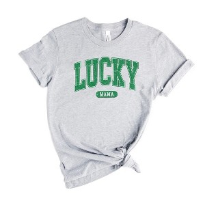 Simply Sage Market Women's Lucky Mama Distressed Short Sleeve Graphic Tee - 1 of 3