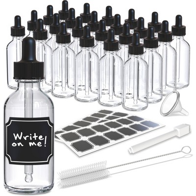 Nevlers 2 Oz Leakproof Clear Glass Dropper Bottles