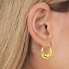 14k Yellow Gold 20mm Polished Crescent Hoop Earrings - 2 of 3