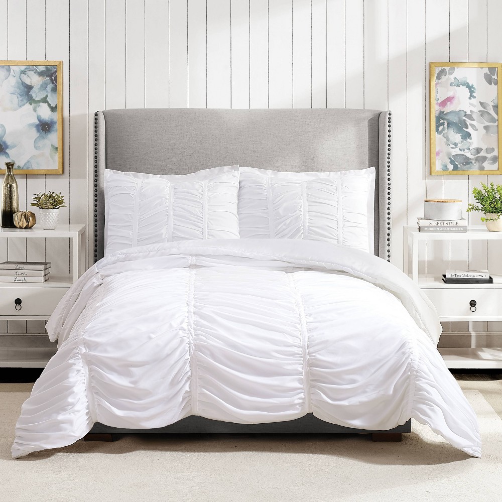 Photos - Duvet Modern Heirloom Emily Texture King Emily Texture Comforter Set White