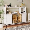 ORRD Modern Sideboard with 3 Drawers & Glass Door Cabinet for Wine Glasses - 4 of 4