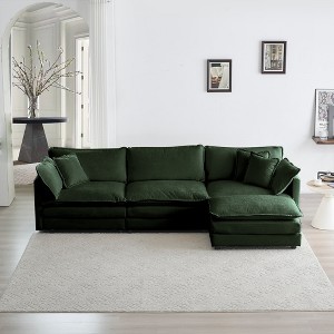 SeaCamel  Free Combination Comfy Upholstery Modular Oversized L Shaped Sectional Sofa With Reversible Ottoman - 1 of 4